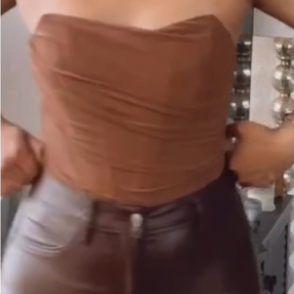 Brown Ruched Corset